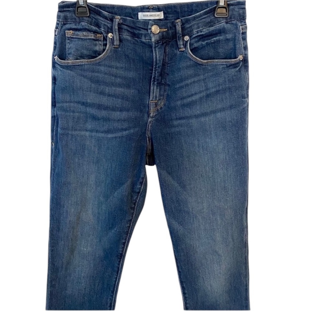 Good American size 14, blue “good legs cropped “ high waist with stretch